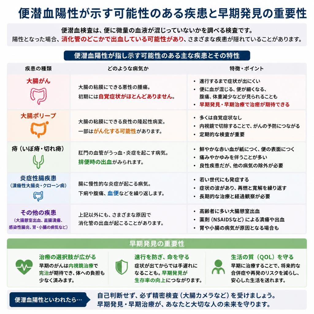 便潜血が示す可能性のある疾患