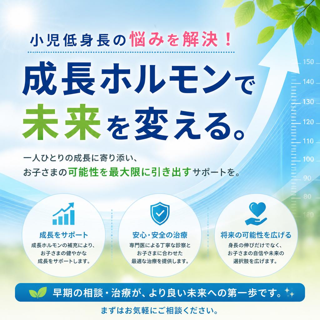 小児低身長の悩みを解決！成長ホルモンで未来を変える。