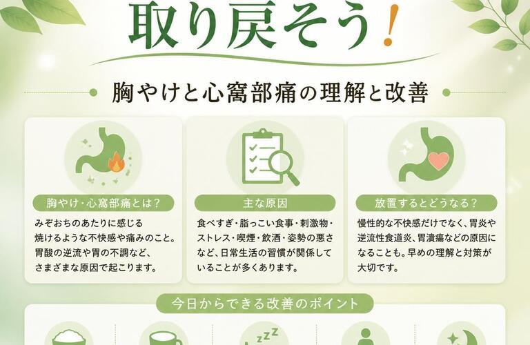 快適な毎日を取り戻そう！胸やけと心窩部痛の理解と改善　　　　　　武蔵小杉せのお内科クリニック