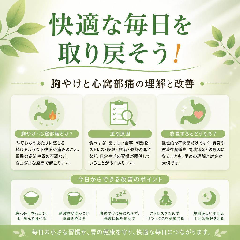 快適な毎日を取り戻そう！胸やけと心窩部痛の理解と改善