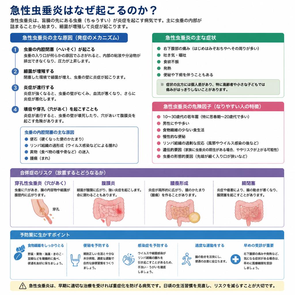 急性虫垂炎の原因：なぜ起こる？