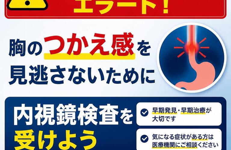 食道癌かもしれないエラート！胸のつかえ感を見逃さないために内視鏡検査を受けよう　武蔵小杉せのお内科クリニック