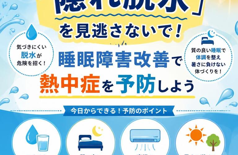 「隠れ脱水」を見逃さないで！睡眠障害改善で熱中症を予防しよう　　　　　武蔵小杉せのお内科クリニック