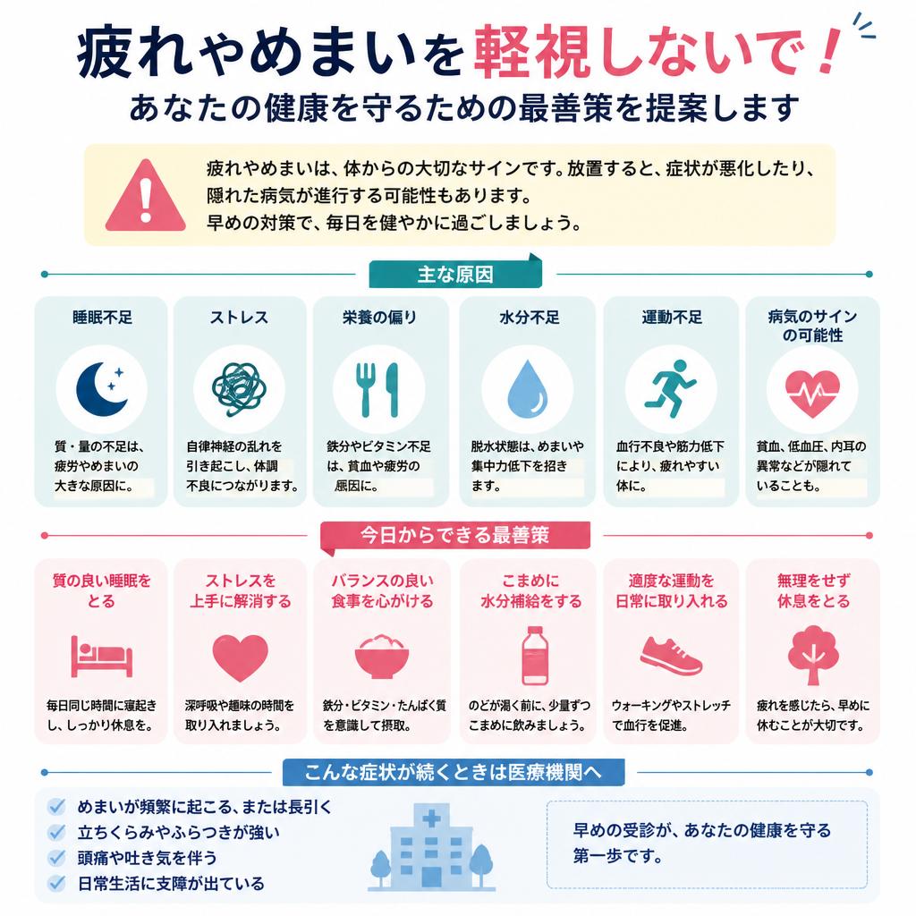 疲れやめまいを軽視しないで！あなたの健康を守るための最善策を提案します