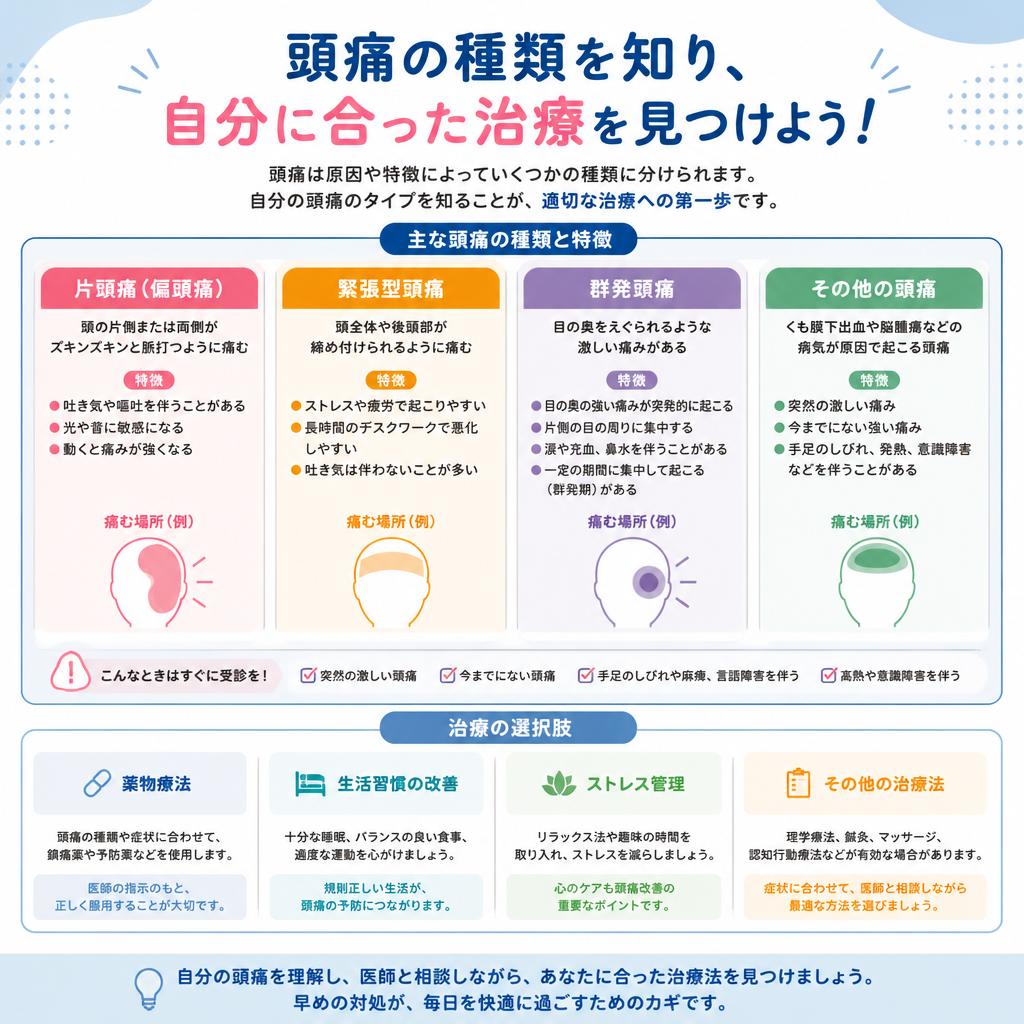 頭痛の種類を知り、自分に合った治療を見つけよう！