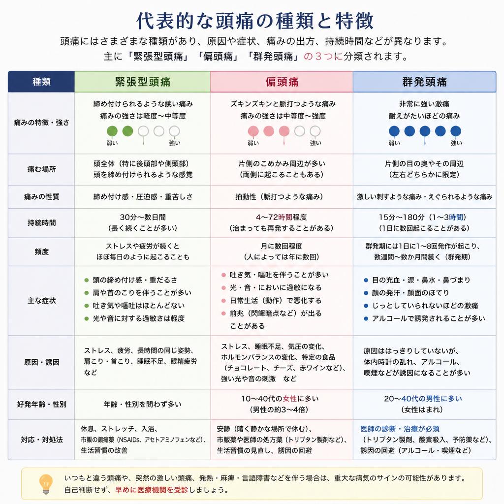 主な頭痛の分類