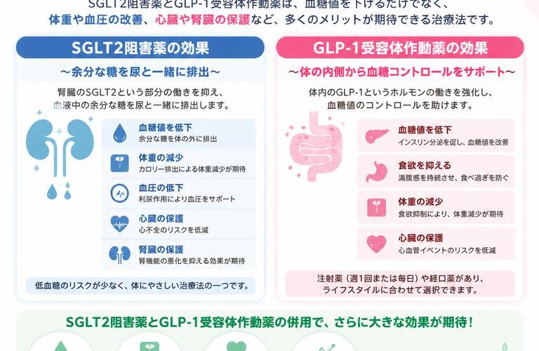 糖尿病の新しい治療法、SGLT2とGLP-1の効果を知ろう！　　　　　　武蔵小杉せのお内科クリニック