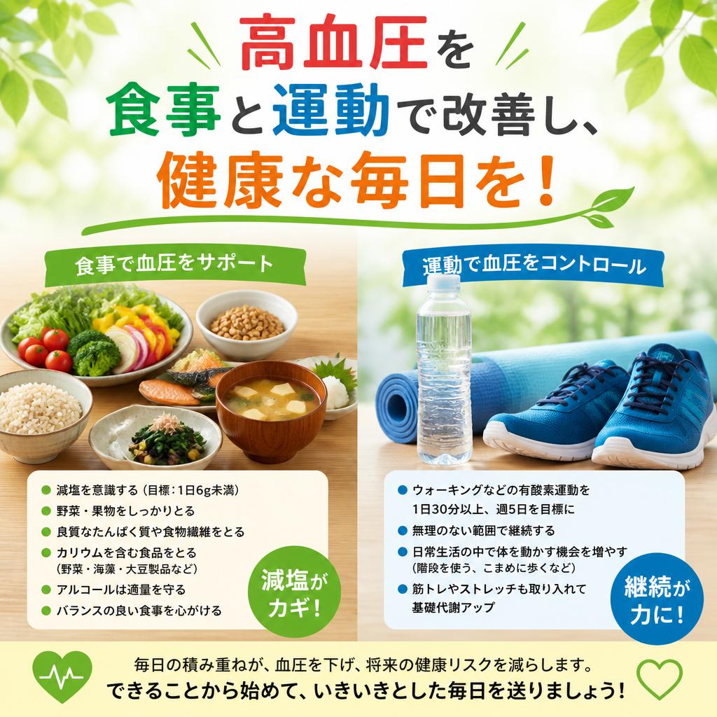 高血圧を食事と運動で改善し、健康な毎日を！