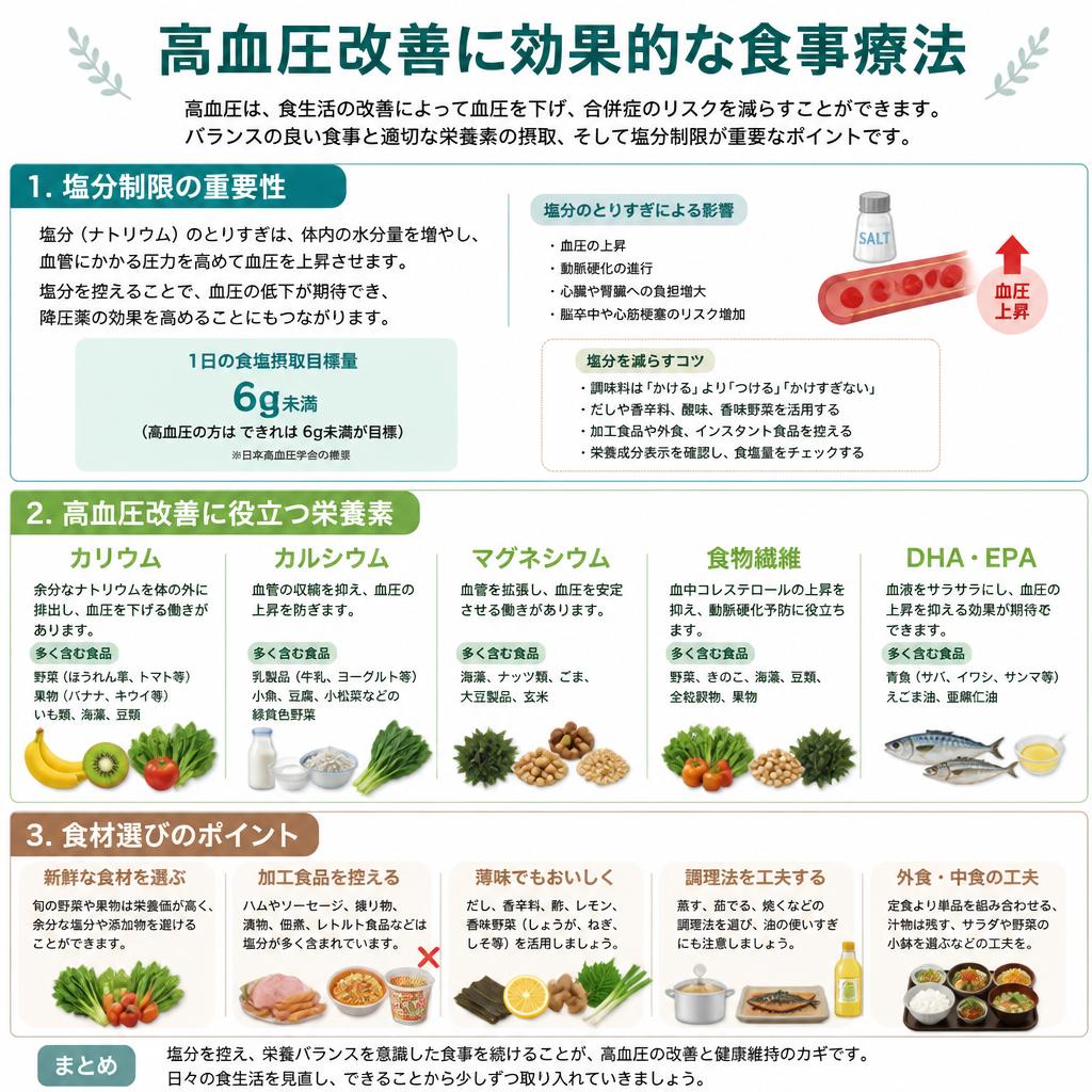 食事療法の基本 - 塩分と栄養のバランス