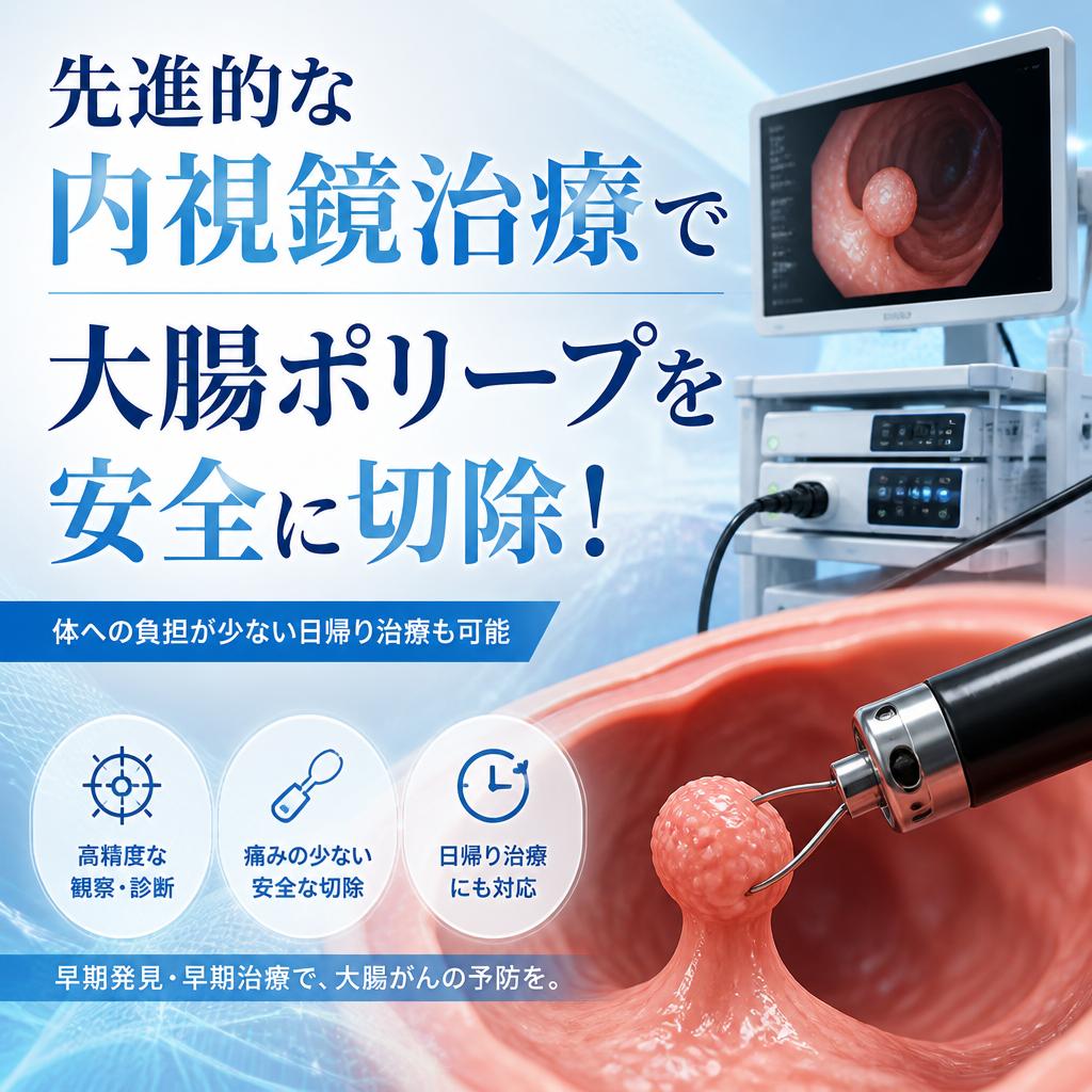 先進的な内視鏡治療で大腸ポリープを安全に切除！