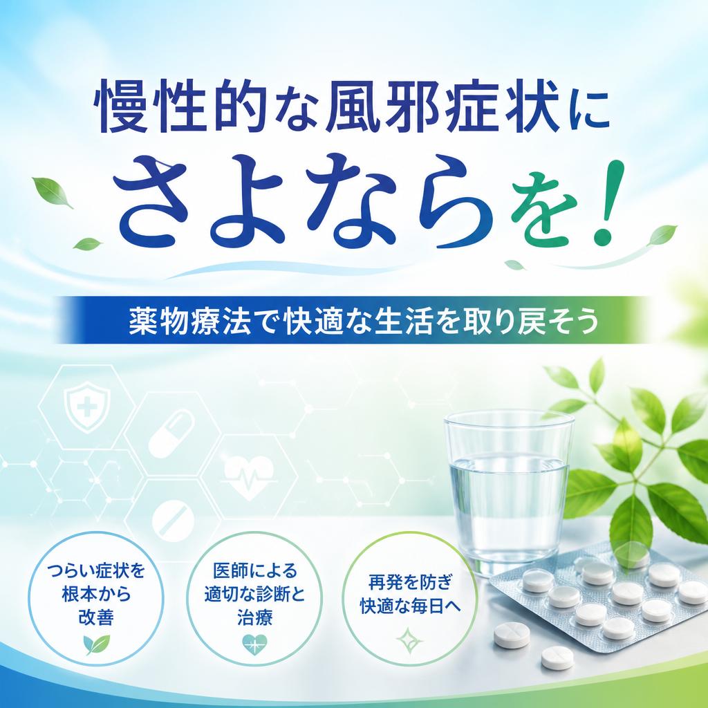 慢性的な風邪症状にさよならを！薬物療法で快適な生活を取り戻そう