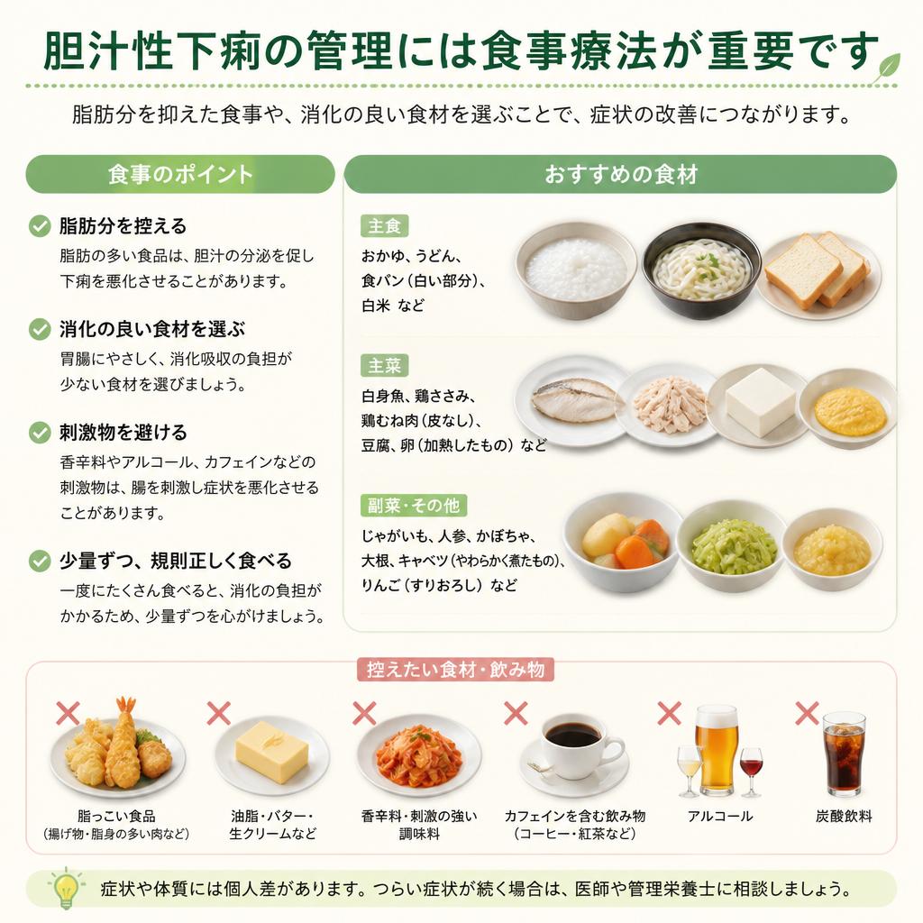 胆汁性下痢と食事療法