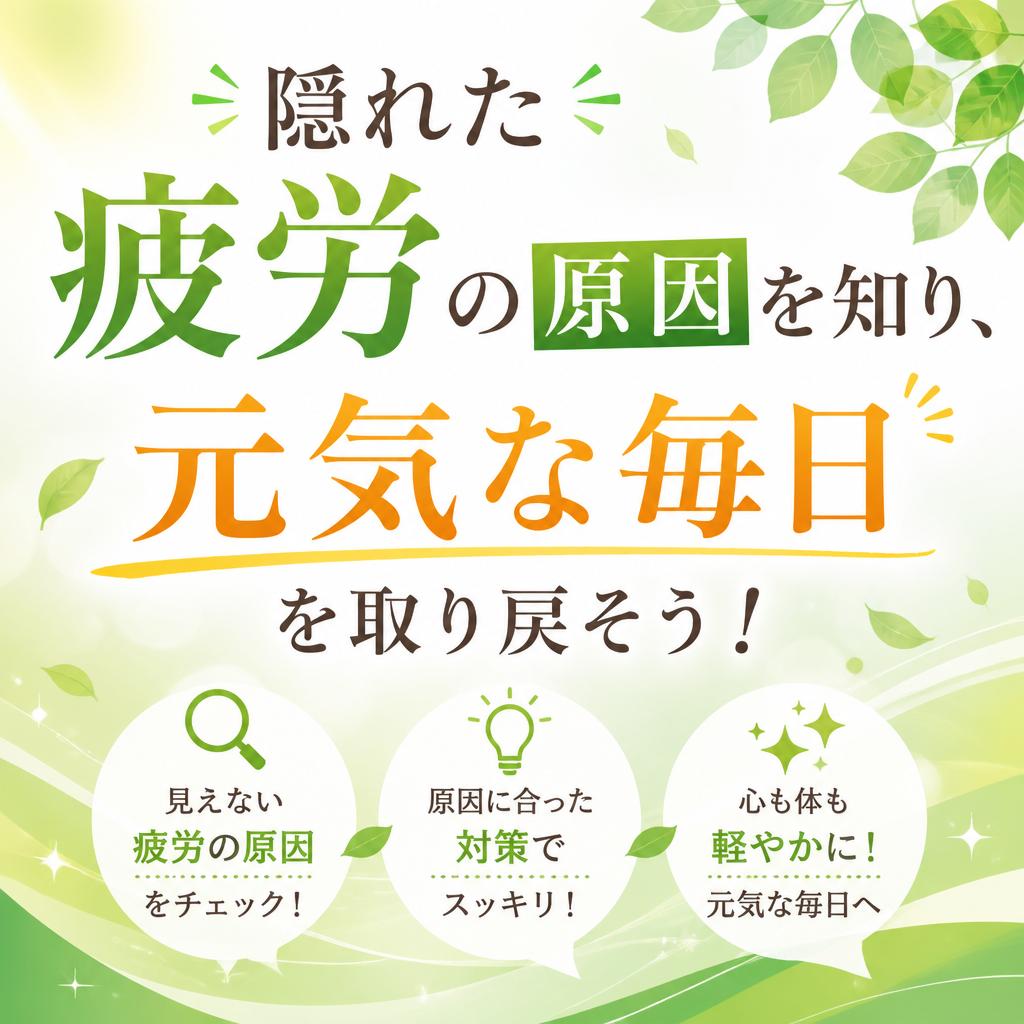 隠れた疲労の原因を知り、元気な毎日を取り戻そう！