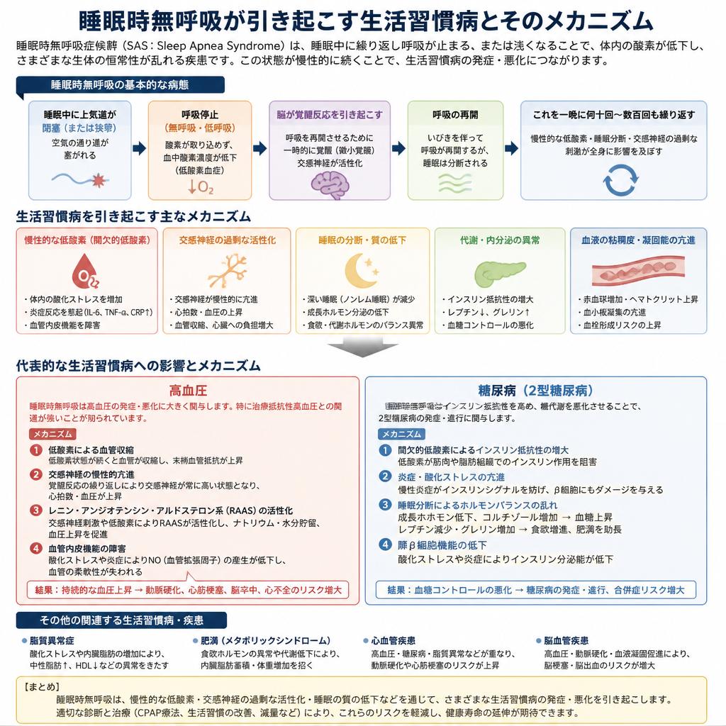 生活習慣病のリスクと睡眠時無呼吸の関係