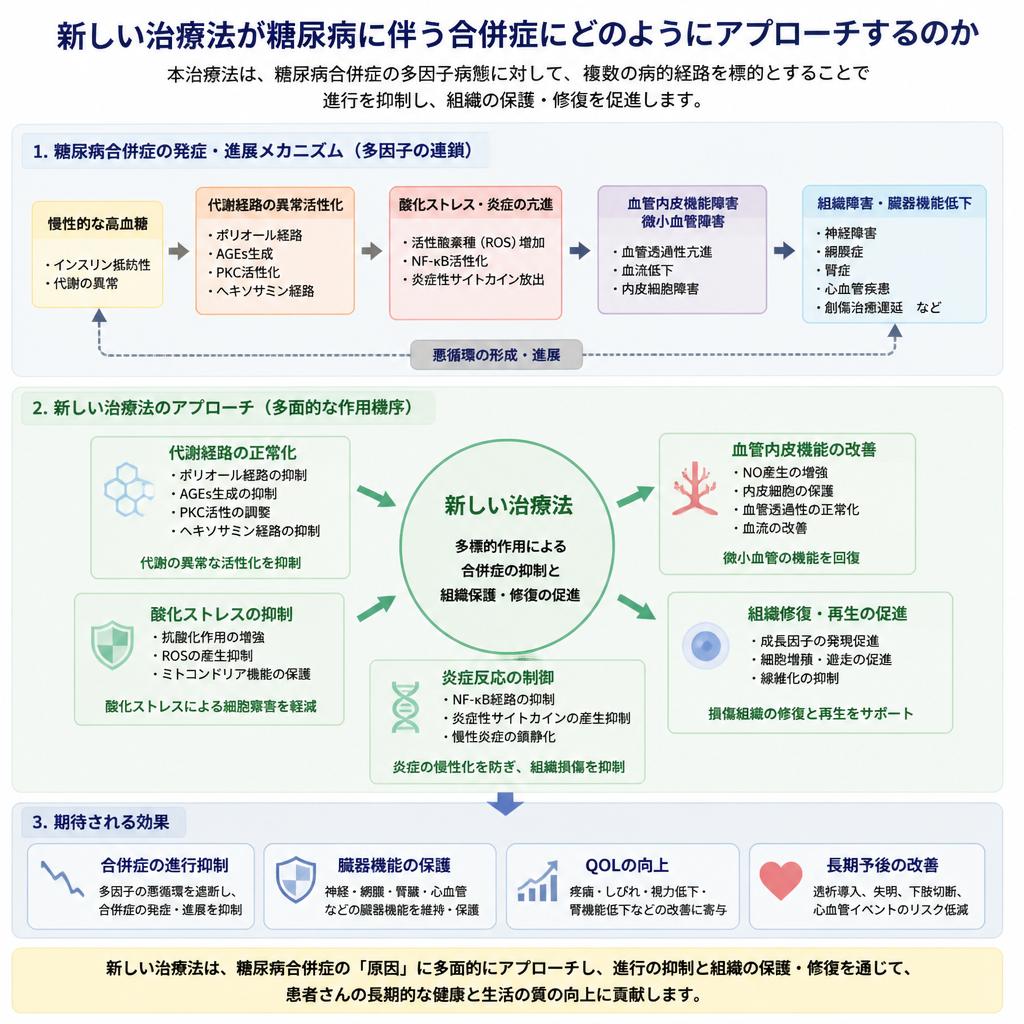 糖尿病合併症を防ぐ！新しい治療法の影響