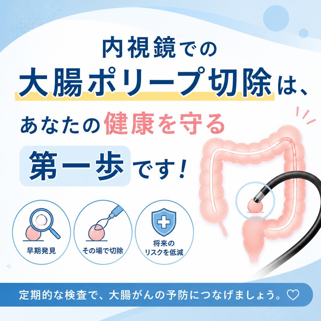 内視鏡での大腸ポリープ切除は、あなたの健康を守る第一歩です！