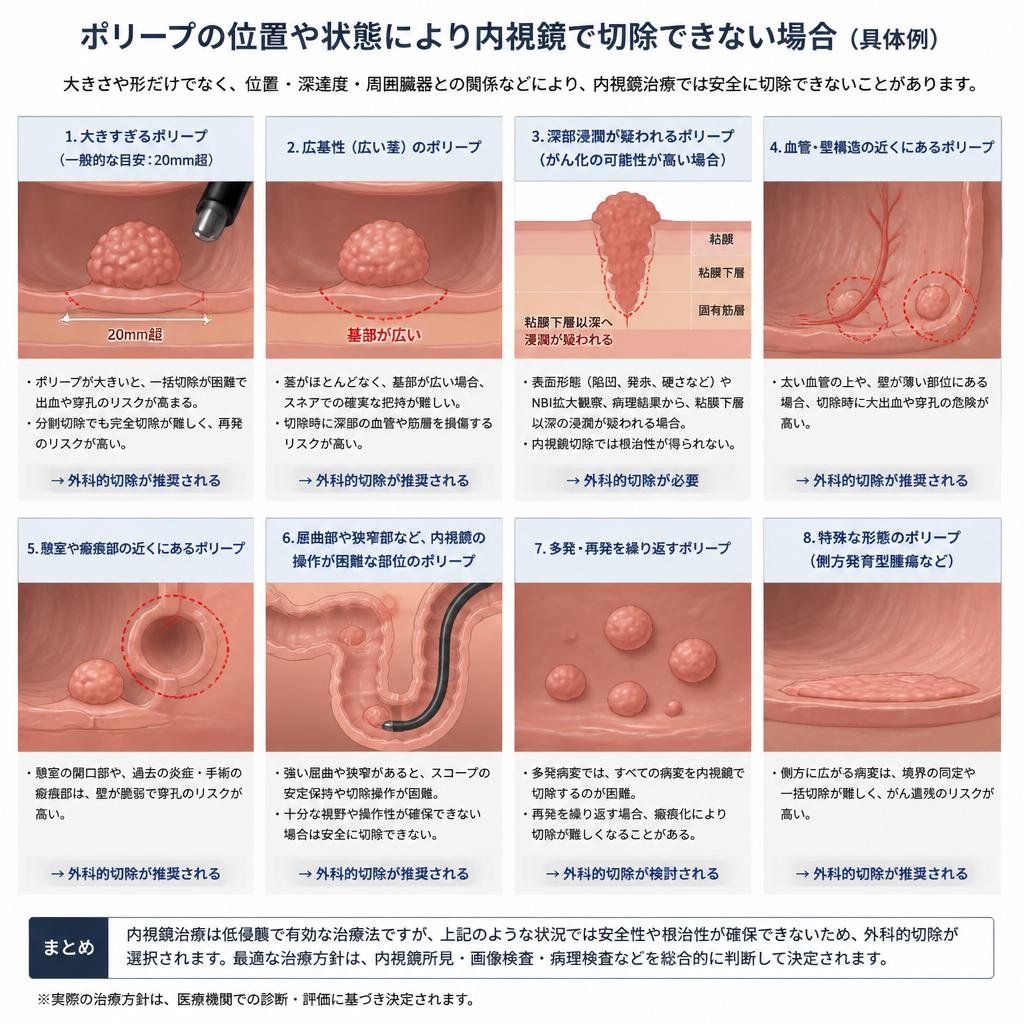 内視鏡で切除できない場合とは？