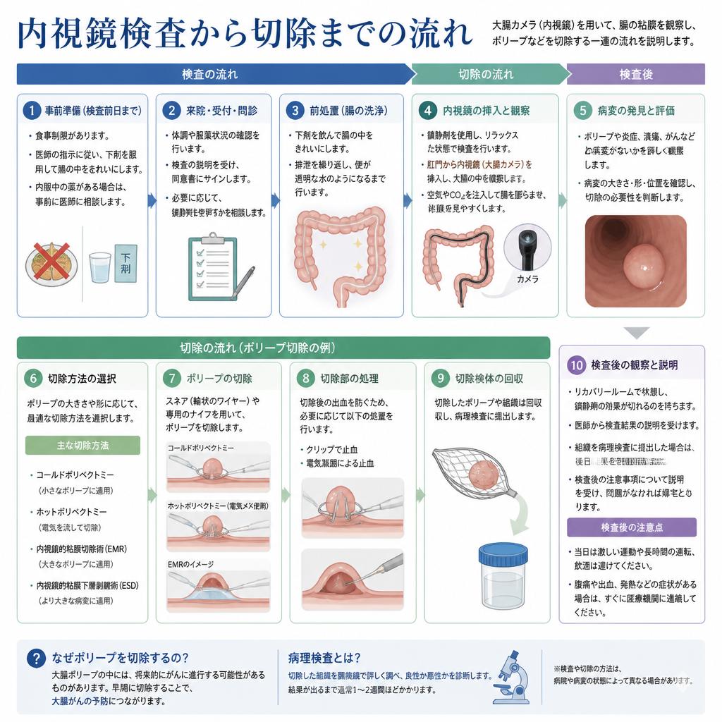 大腸ポリープ検査の流れ
