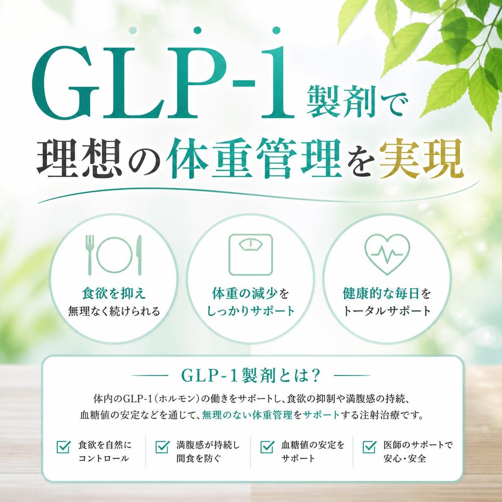 GLP-1製剤で理想の体重管理を実現