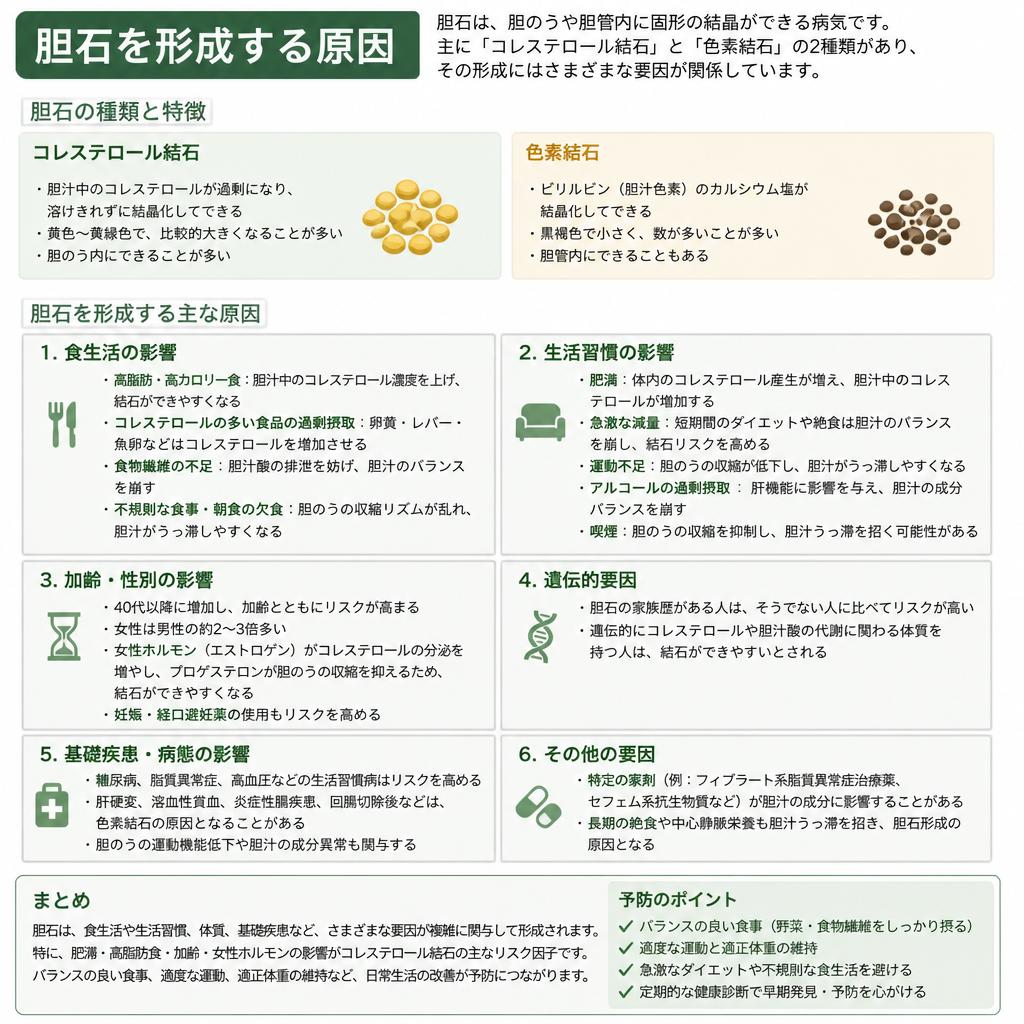 胆石の主な原因