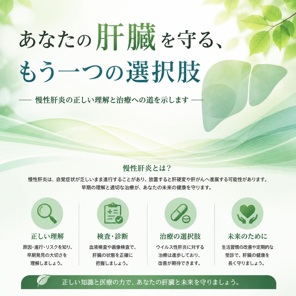 あなたの肝臓を守る、もう一つの選択肢<br />慢性肝炎の正しい理解と治療への道を示します