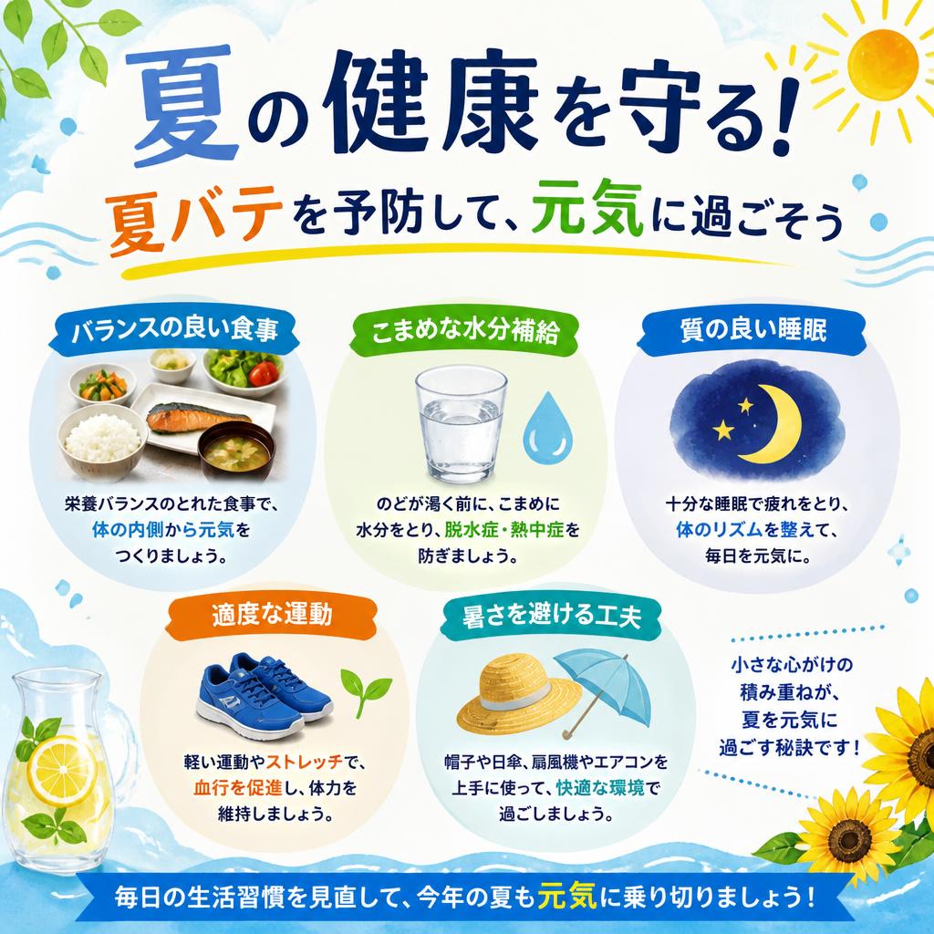 夏の健康を守る！夏バテを予防して、元気に過ごそう