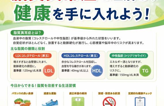 脂質異常症を理解し、健康を手に入れよう！　　　　　　　　　　武蔵小杉せのお内科クリニック