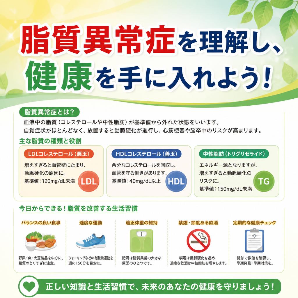 脂質異常症を理解し、健康を手に入れよう！