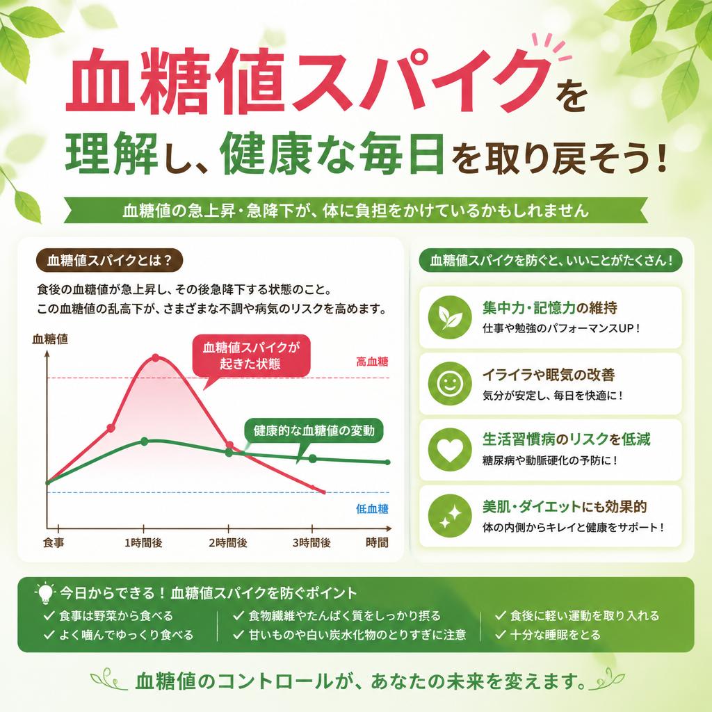 血糖値スパイクを理解し、健康な毎日を取り戻そう！