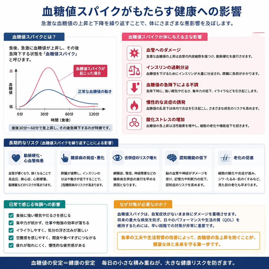 血糖値スパイクの影響