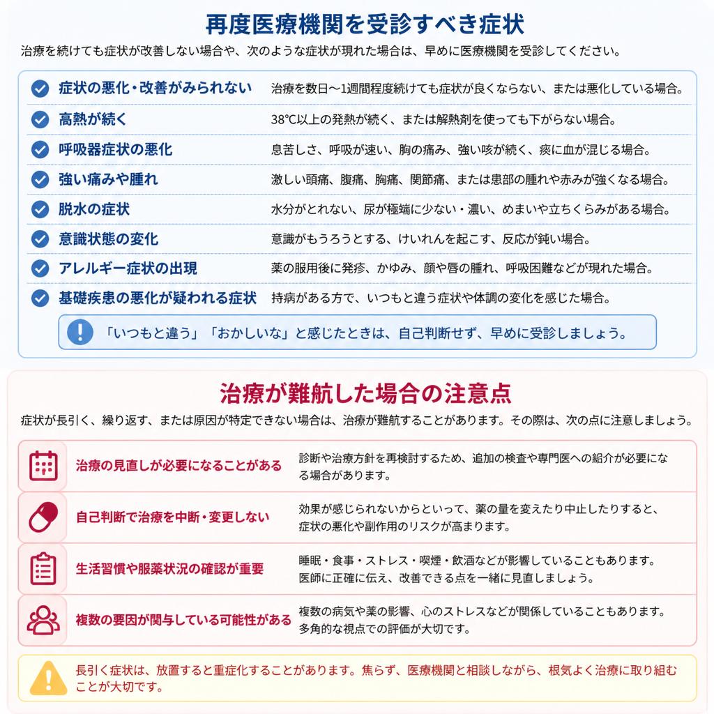症状がひどくなった場合の対応