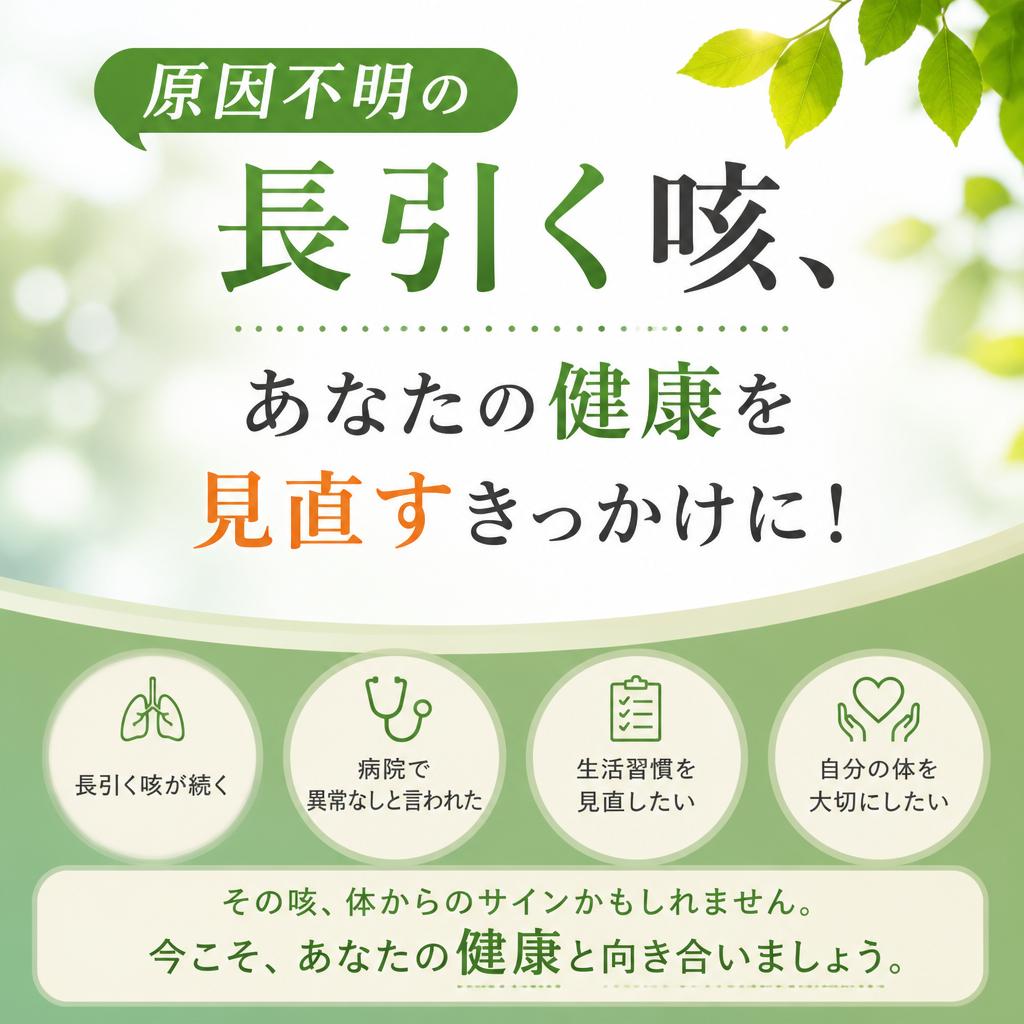 原因不明の長引く咳、あなたの健康を見直すきっかけに！