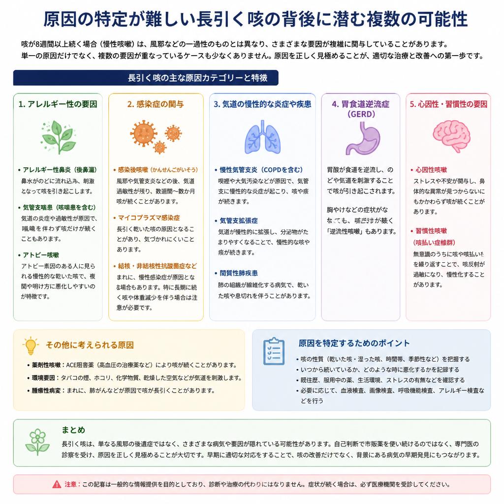 原因不明の咳の主な原因