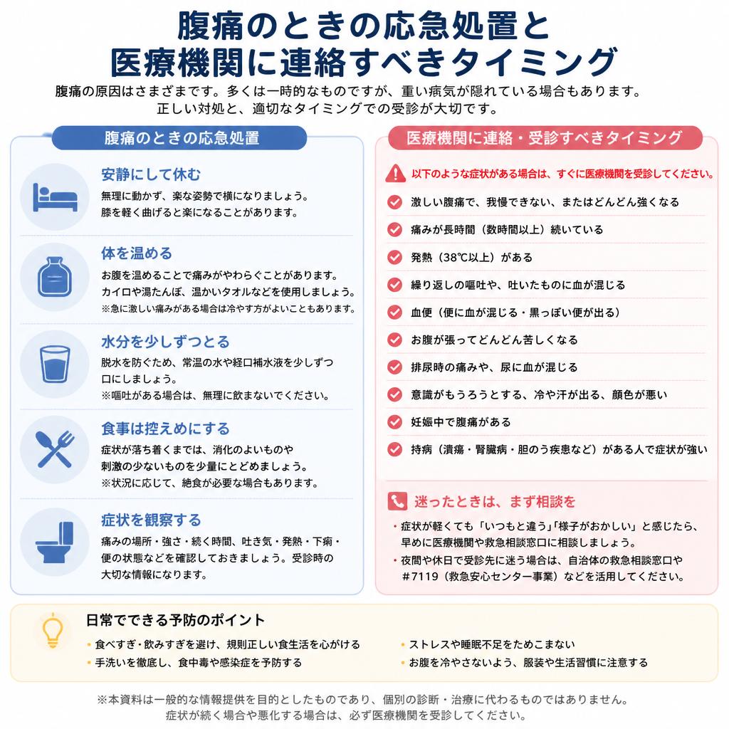 腹痛が起こったときの対処法