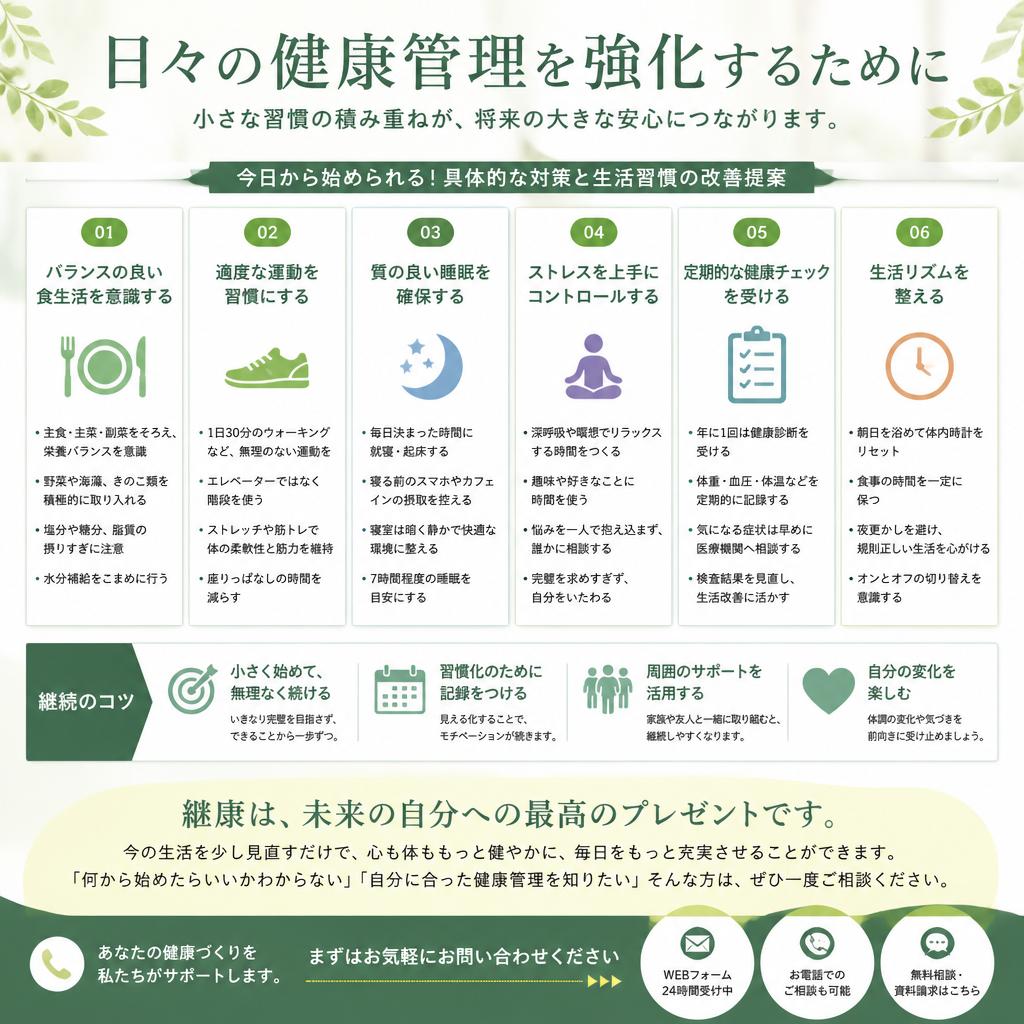 健康管理のために今すぐできること