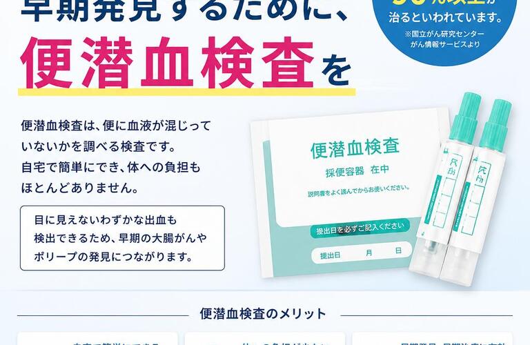 大腸がんを早期発見するために、便潜血検査を　　　　　　　　　武蔵小杉せのお内科クリニック