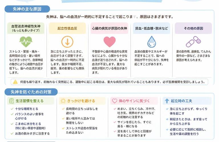 失神の原因と対策を知って、自分を守ろう！　　　　　　　　　　武蔵小杉せのお内科クリニック