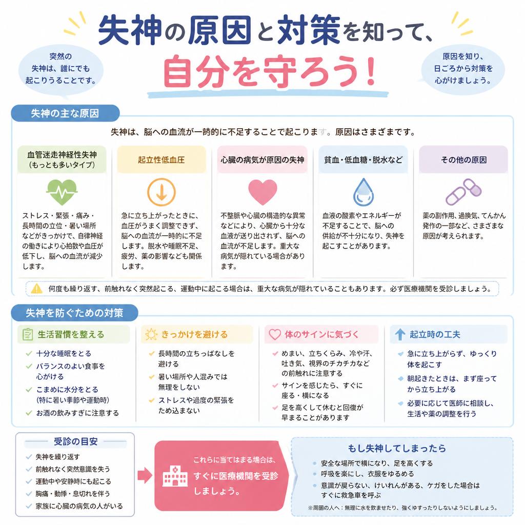 失神の原因と対策を知って、自分を守ろう！