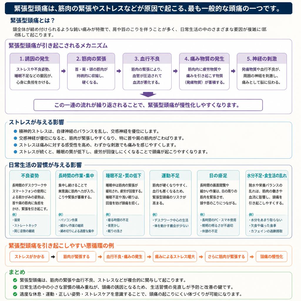 緊張型頭痛の原因：ストレスと生活習慣の影響