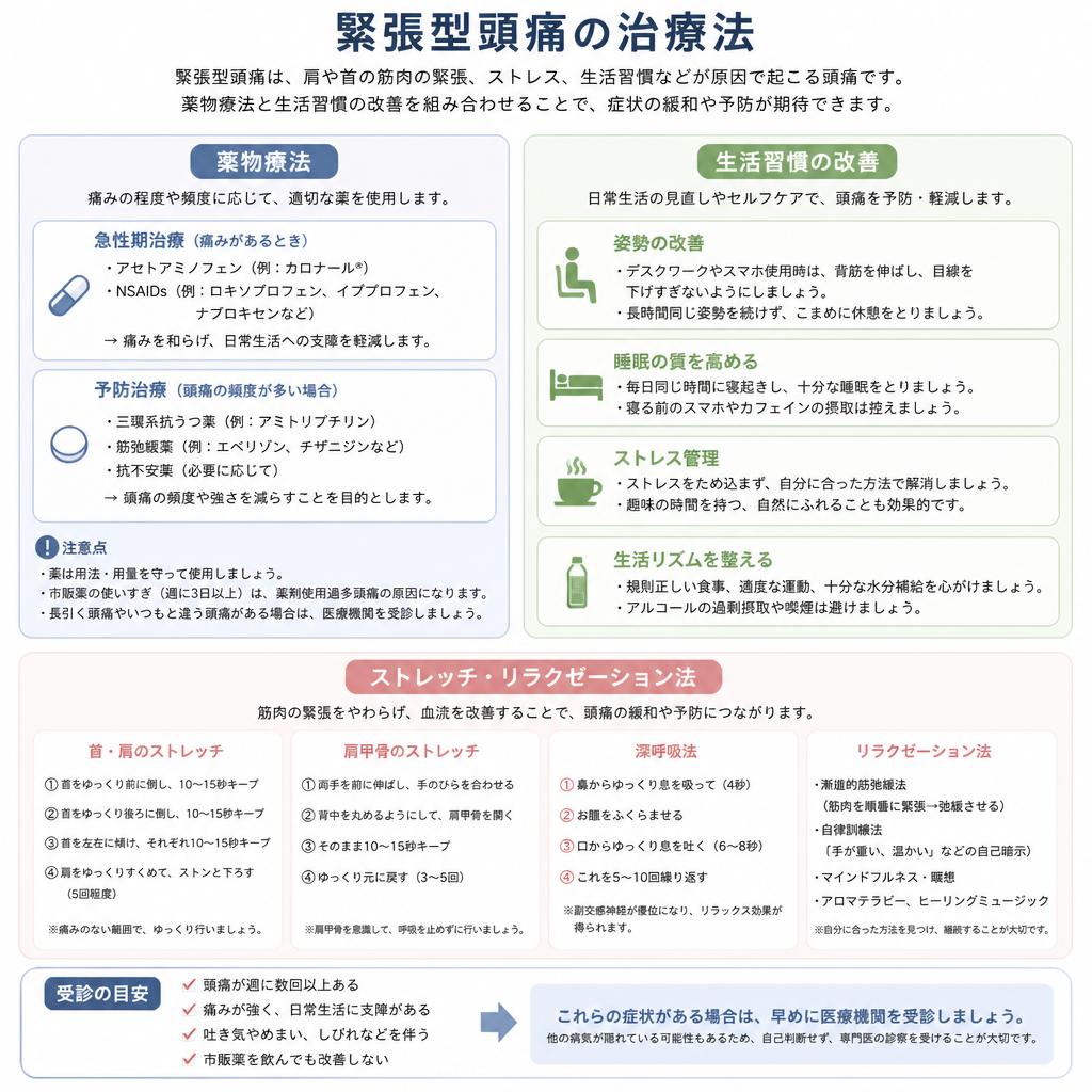 治療法：薬物療法から生活習慣の改善まで
