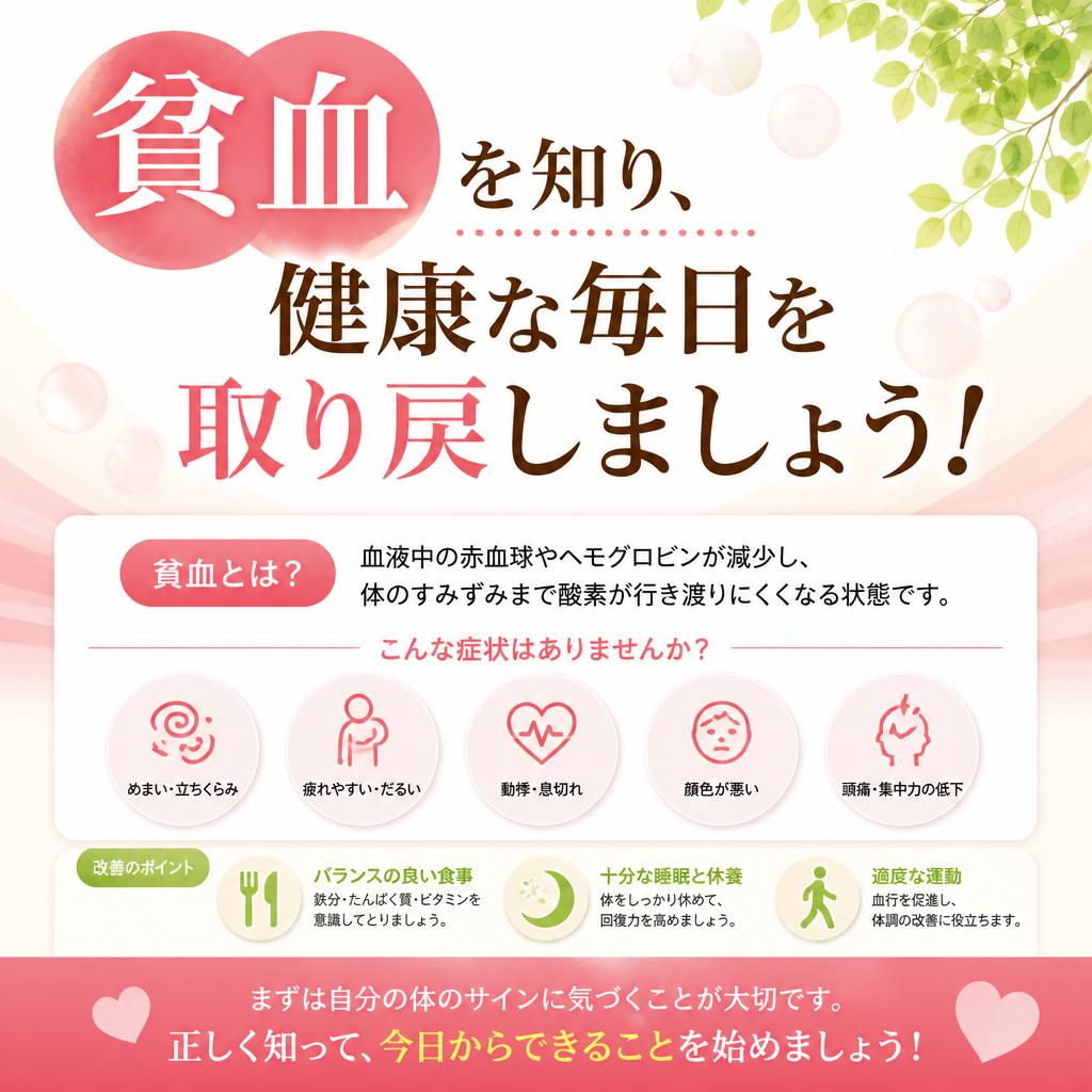 貧血を知り、健康な毎日を取り戻しましょう！