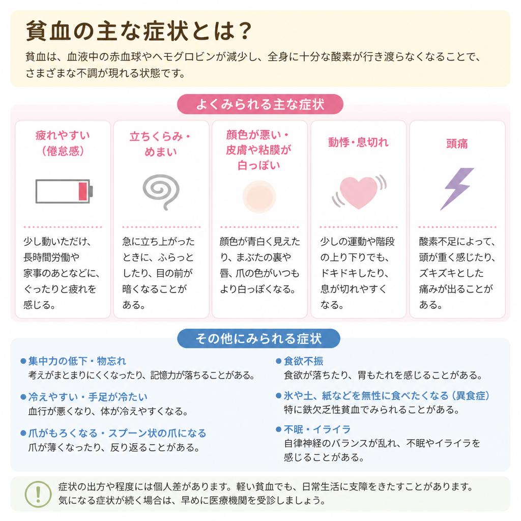 2. 貧血の主な症状
