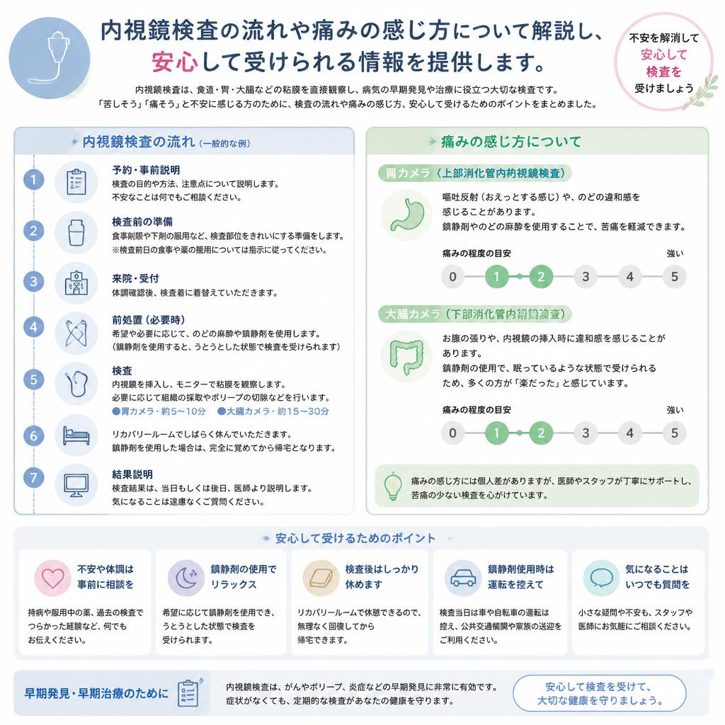 検査の流れと痛みの実際