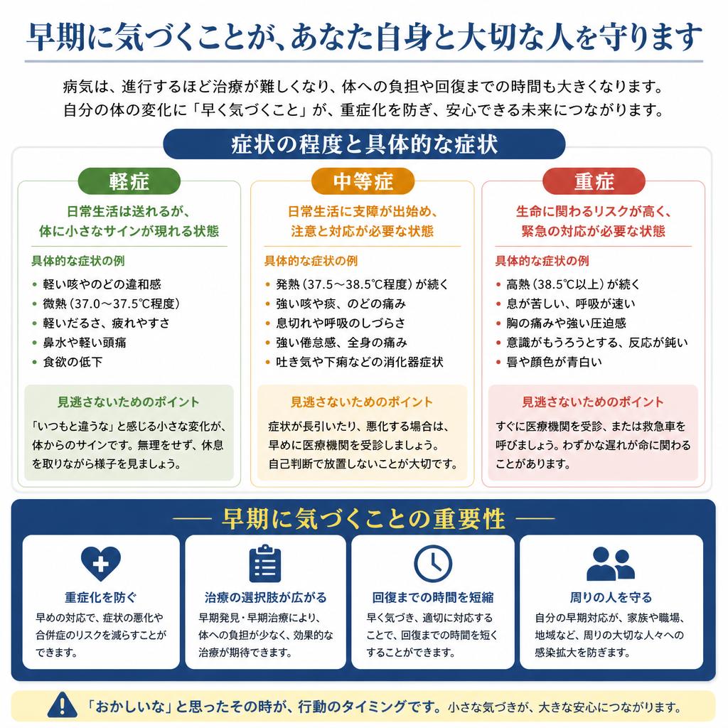 軽症から重症までの症状