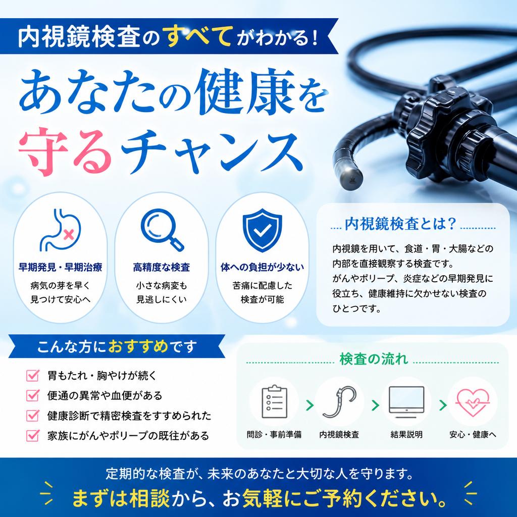 内視鏡検査のすべてがわかる！あなたの健康を守るチャンス