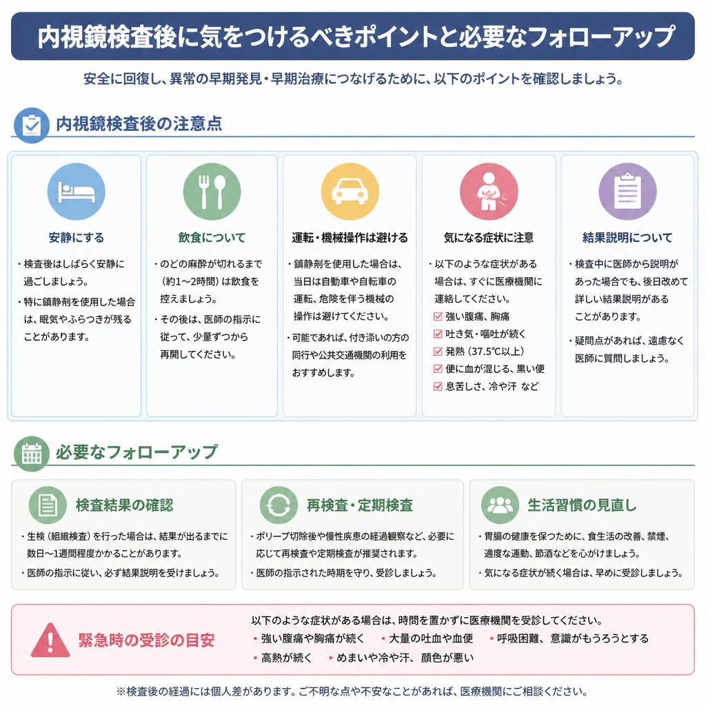 検査後の注意事項とフォローアップ