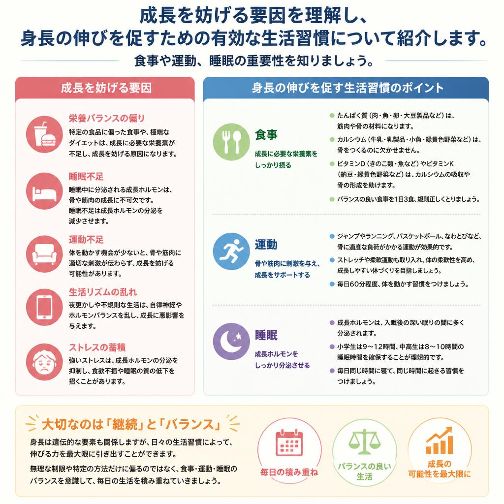 身長の伸びを促す生活習慣