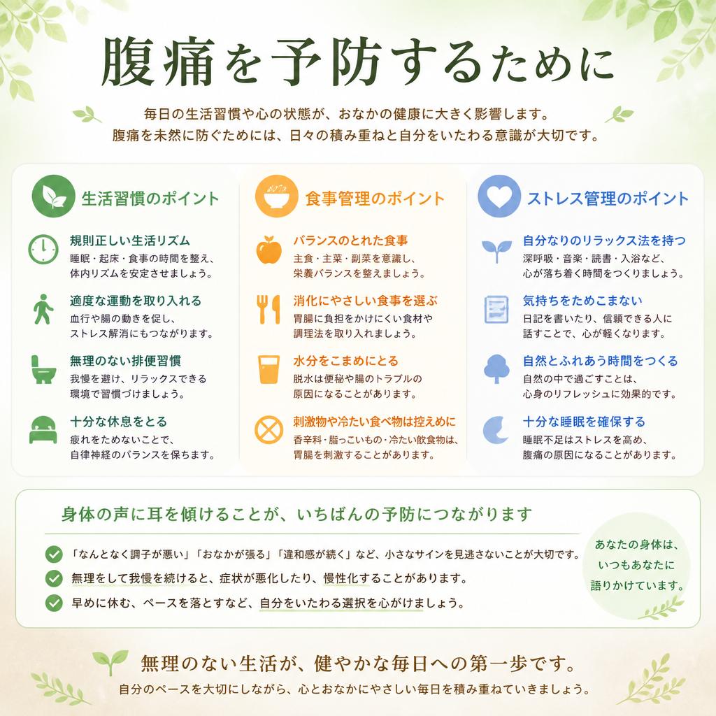 腹痛の予防方法