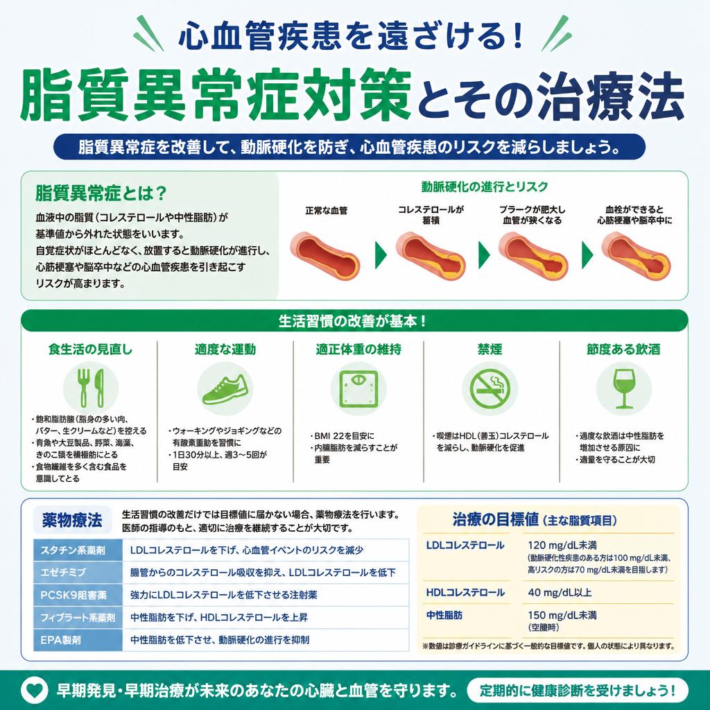 心血管疾患を遠ざける！脂質異常症対策とその治療法