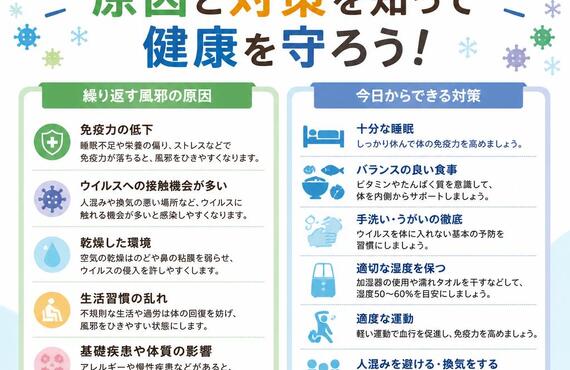 繰り返す風邪、原因と対策を知って健康を守ろう！　　　　　　　　　武蔵小杉せのお内科クリニック